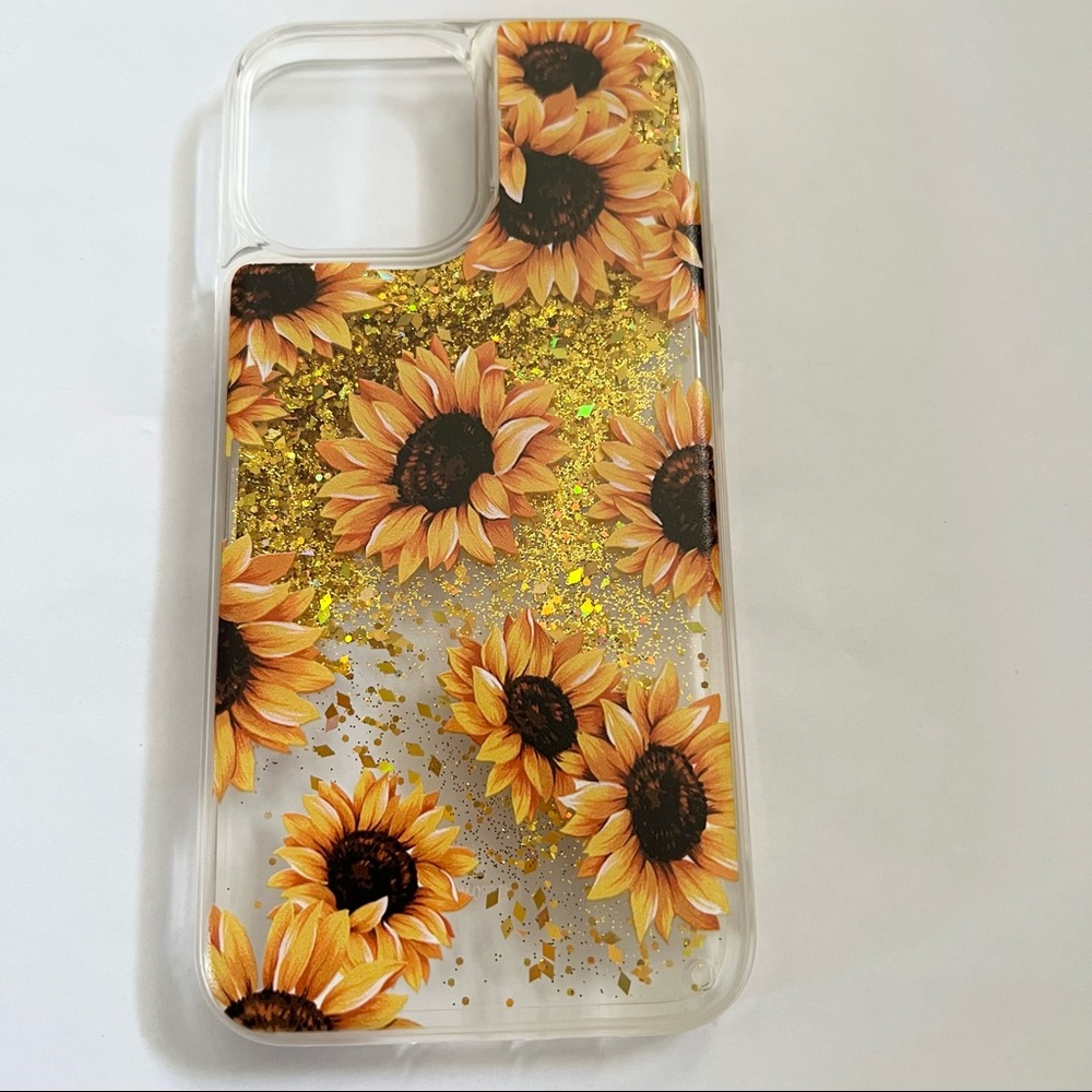 Flowing glitter Sunflower Apple IPhone 13 Pro Max Case